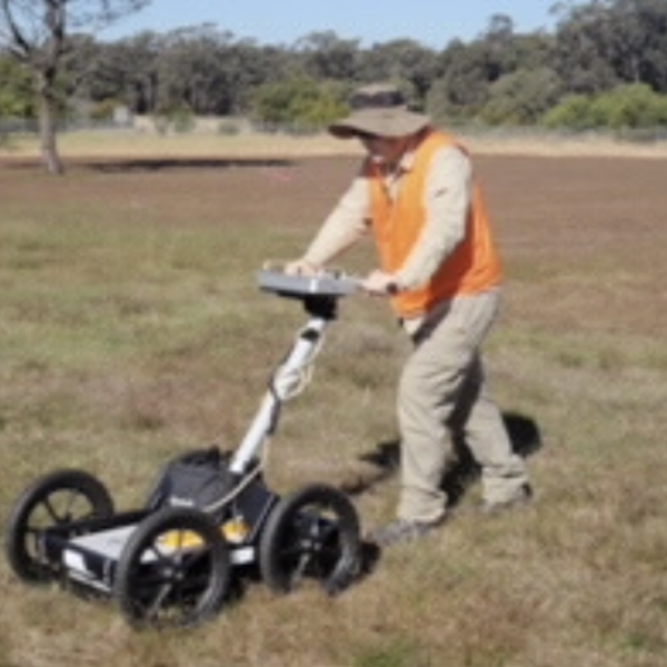 Geophysical survey using ground penetrating radar at Little Forest Legacy Site in 2009.