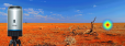 CORIS360 overlay on outback background with imagery showing detection of radioactive source 