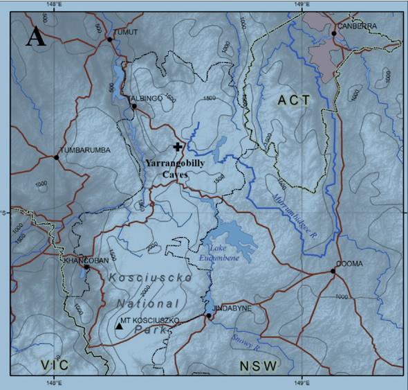 NSW map of Snowy Mountains