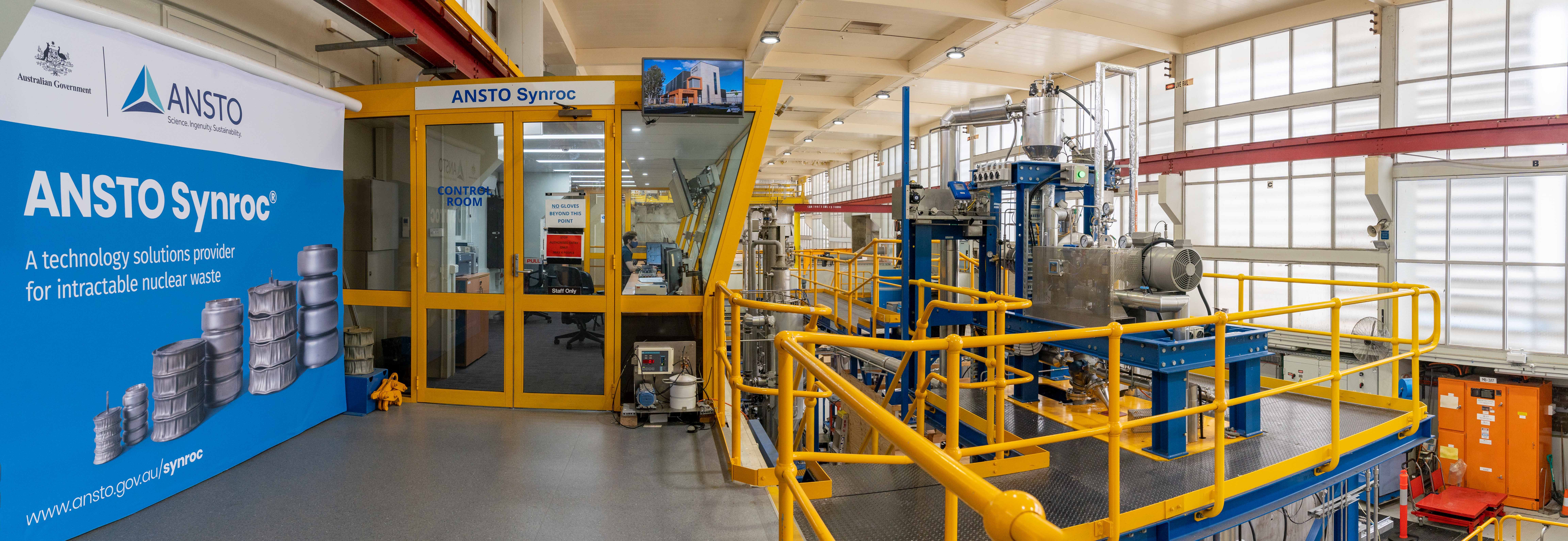 view inside Synroc demonstration plant