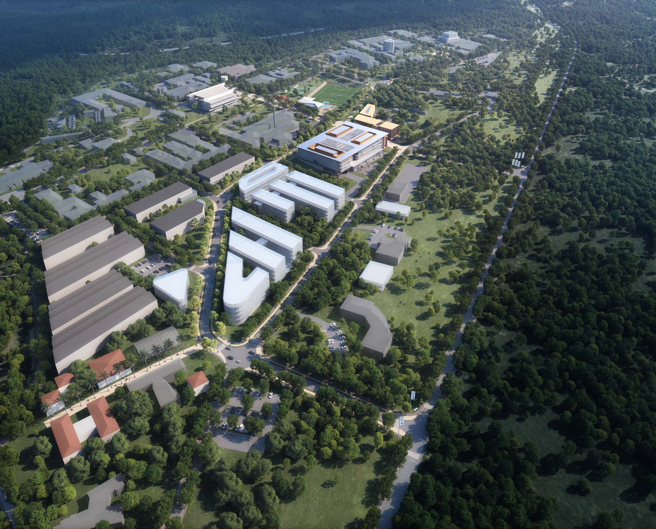 Aerial image of the vision for ANSTO's Lucas Heights campus