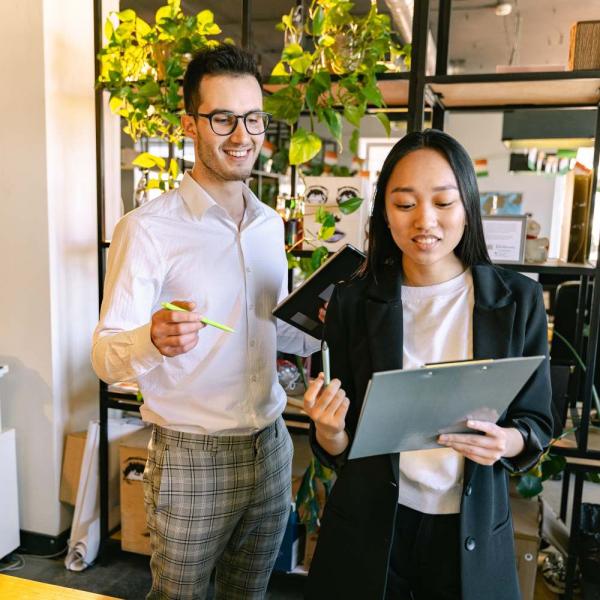 Young entrepreneurs collaborating