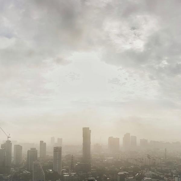Cityscape smog