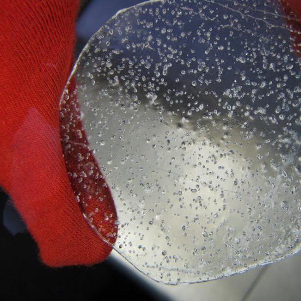 Antarctic ice containing bubbles of ancient air