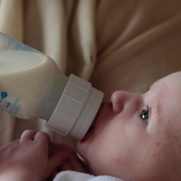 feeding a baby