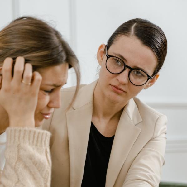 Psychologist with depression patient