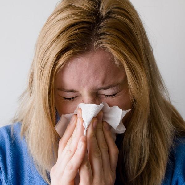 Woman with flu