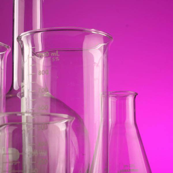 Stock image of beakers