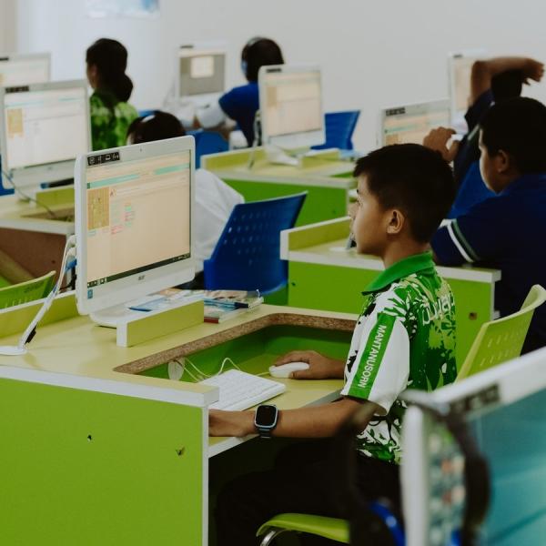 students coding