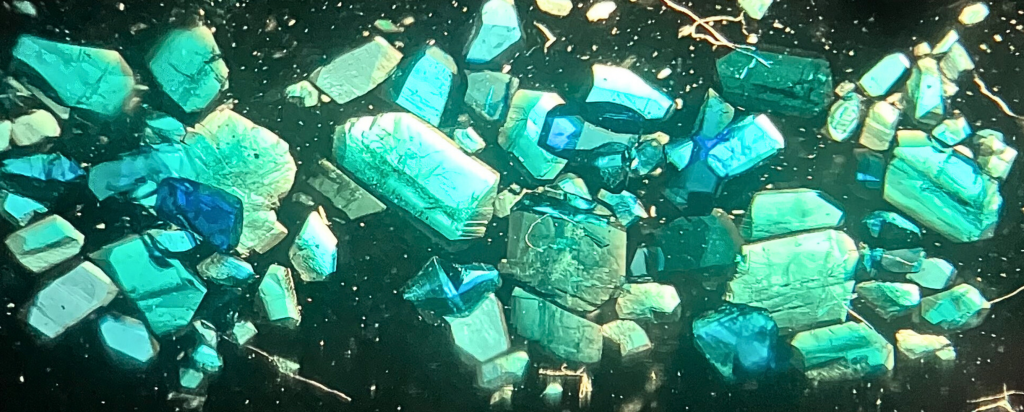 Green crystals
