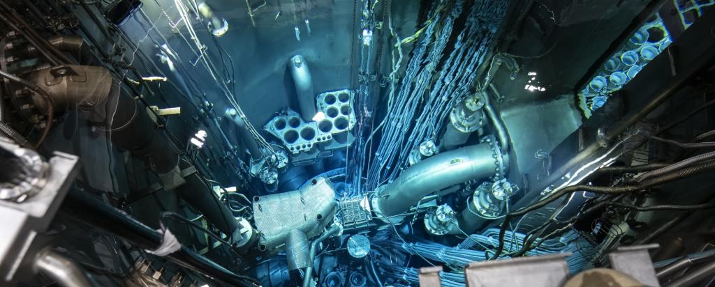 view into pool of OPAL nuclear research reactor