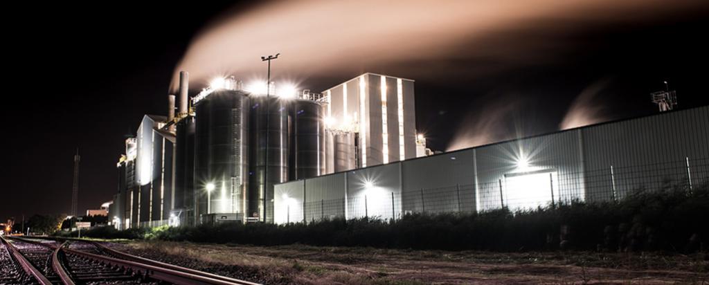 Factory at night