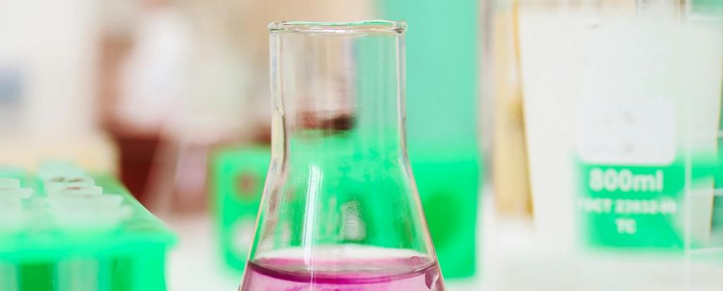 Stock image of beakers