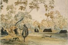 ,Aboriginal camp on the banks of theYarra, John Cotton c1845 State Library Victoria