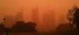 A city with lots of pollution.