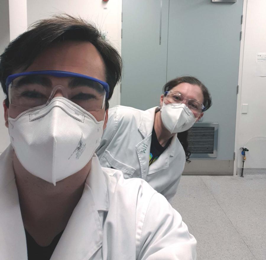 Monica and Hamish in the lab