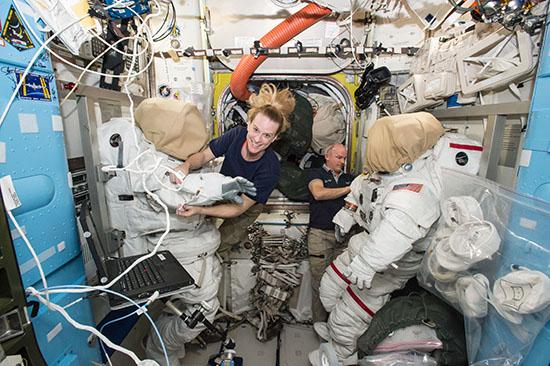 Astronauts aboard the ISS