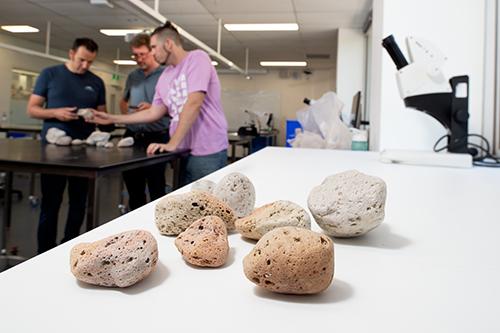 pink pumice from volcano