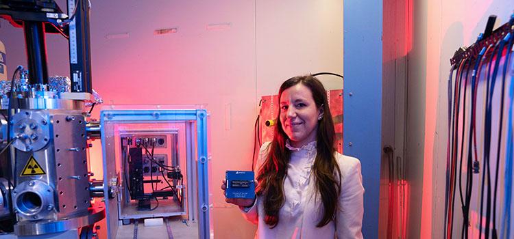 Dr Stefania Peracchi at Heavy ion microprobe
