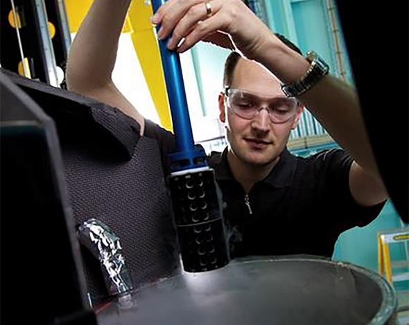 Scientist on beamline at Synchrotron