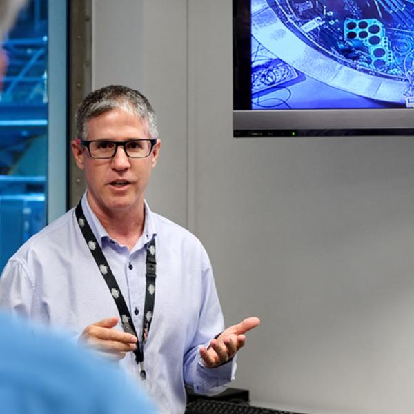 Chris Humphrey delivering nuclear education course.