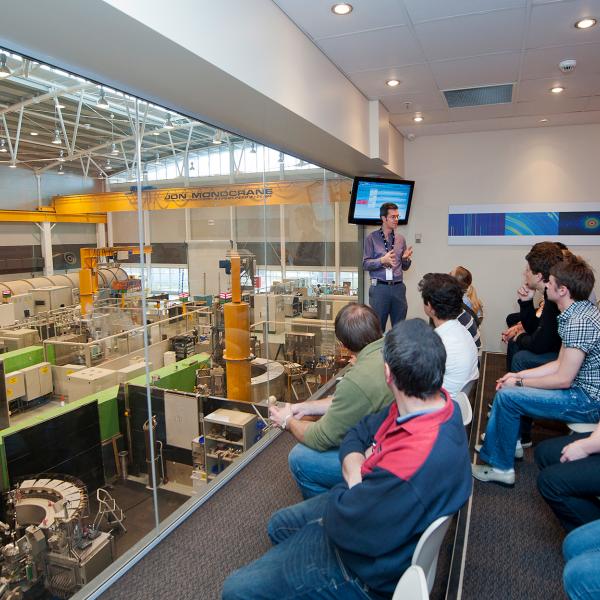 Visitors in the Neutron Guide Hall