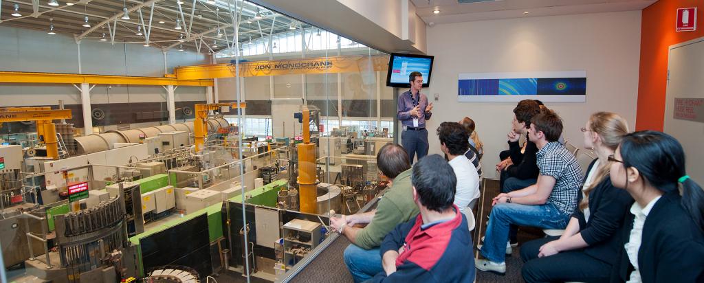 Visitors in the Neutron Guide Hall